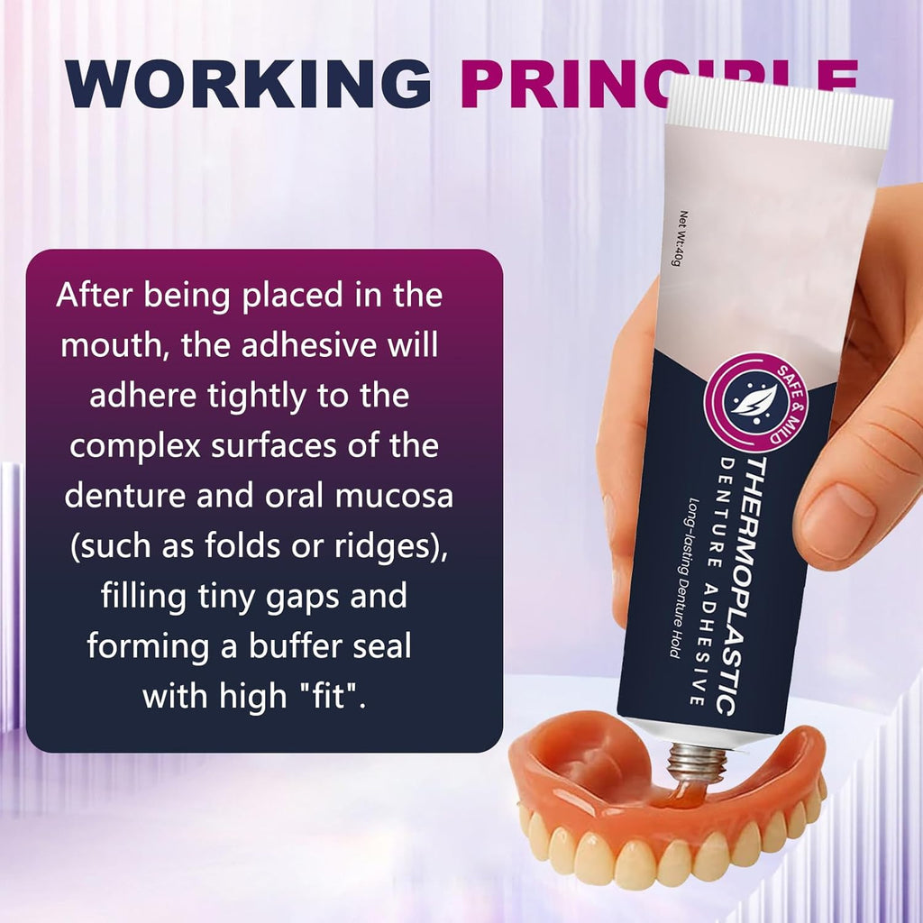 2PCS Thermoplastic Denture Adhesive, Ultra Max Hold Denture Adhesive, DentureAdhesive Fixing Paste, Fixed Dentures, Improving Comfort, Long-Lasting Durability