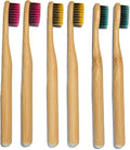Children Bamboo Toothbrushes for 3 y+ Tots, BPA Free Bristles, Medium Soft, 6 PCS Bamboo Toothbrush for Dental Hygiene, Compostable and Sustainable, Classic Rounded Handle for Easy Grip