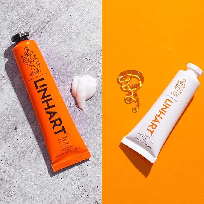 LINHART Whitening Toothpaste 3.4 Oz and Teeth Whitening Gel 1.7oz – Set for Sensitive and Normal Teeth (Smile Set)