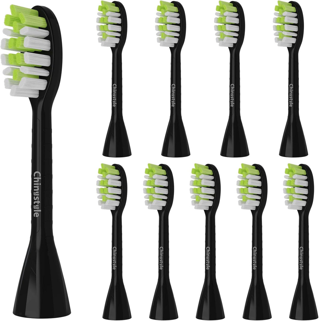 Replacement Toothbrush Heads Compatible with Philips One Sonicare Electric Toothbrush HY1200 HY1100, Tooth Brush Head Black - 10 Pack