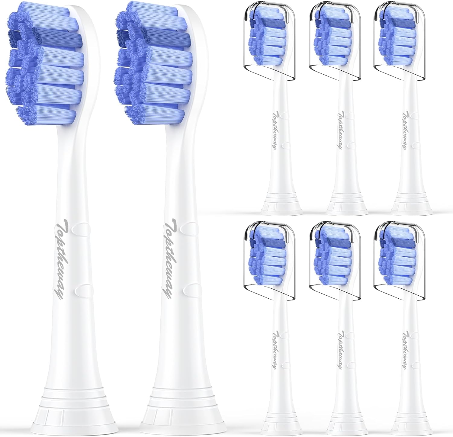 Toptheway Extra Soft Replacement Toothbrush Heads Compatible with Philips Sonicare Optimal Gum Care for Sensitive Teeth G2 C2 C1 4100 Snap-on, 8 Pack