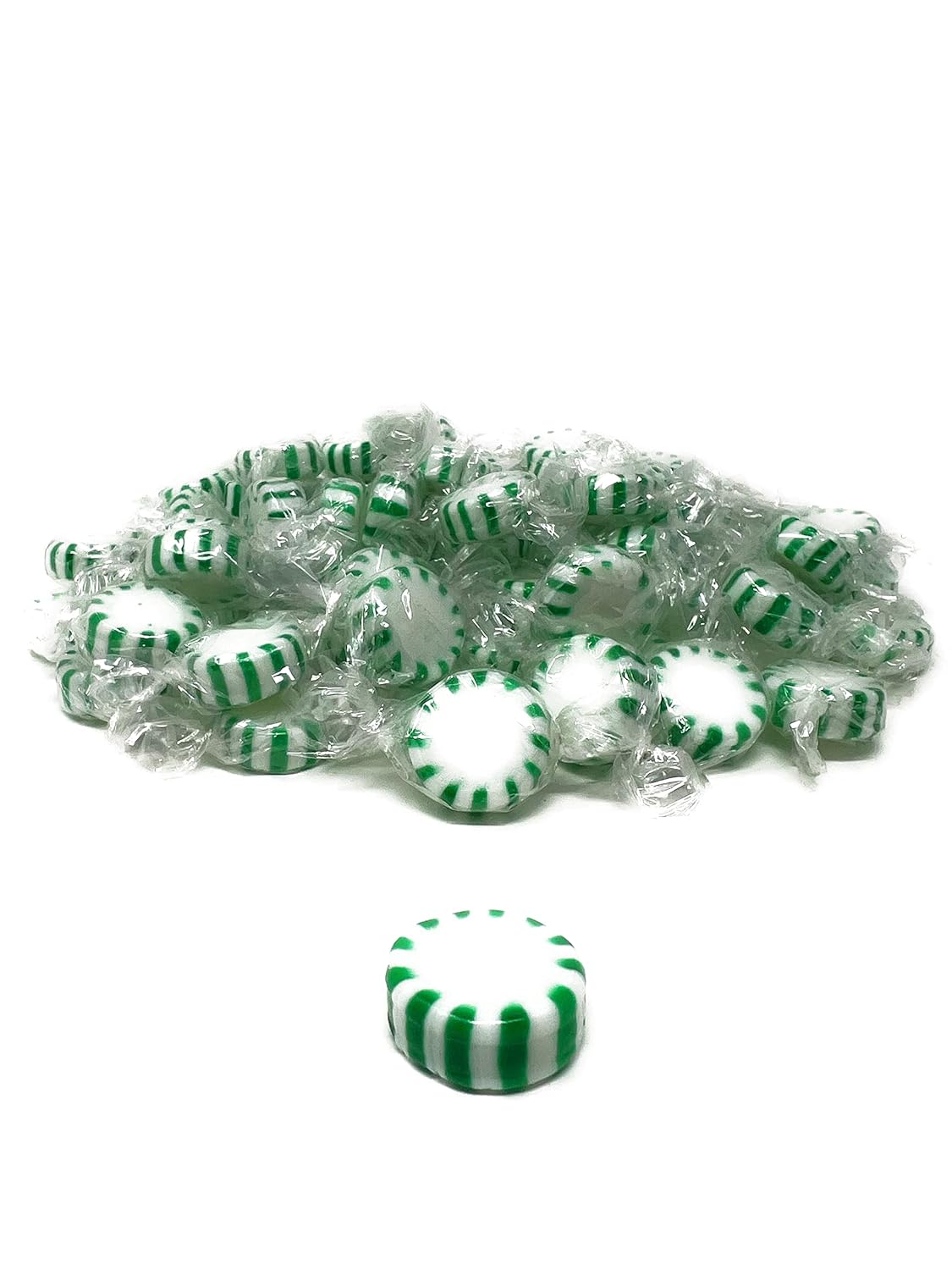 Holiday Spearmint Starlights Hard Candy Mints - 1 lbs - Spearmint Flavored Old School Disks Classic Hard Candies - American Vintage Candy Snack - Individually Wrapped, 16 oz.