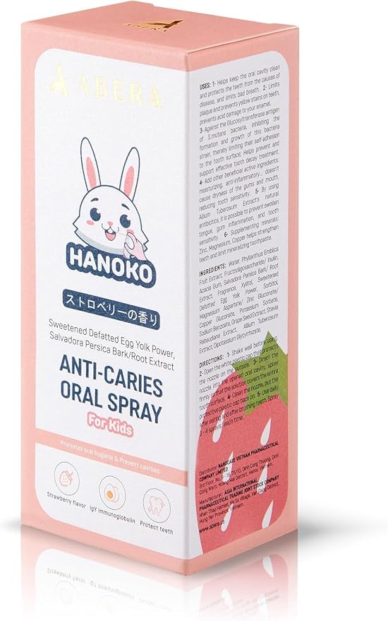 Abera Anti-Caries Kids Oral Spray, Fluoride Free Toddler Toothpaste Helper for Cavity Repair and Fresh Breath, 360 Degree Rotating Spout Easy to Use for Newborn to Preschooler, 1.35 fl Oz, Pack of 2