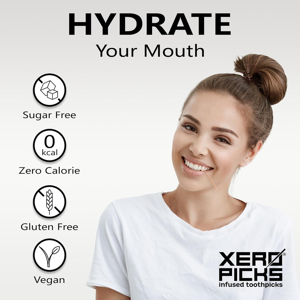Xero Picks Infused Tooth Picks for Long-Lasting Fresh Breath & Dry Mouth Prevention - 20 Picks (Variety Mints, 5 Pack)-Spearmint, Cool Mint, Wintergreen, Peppermint, Spicy Mint