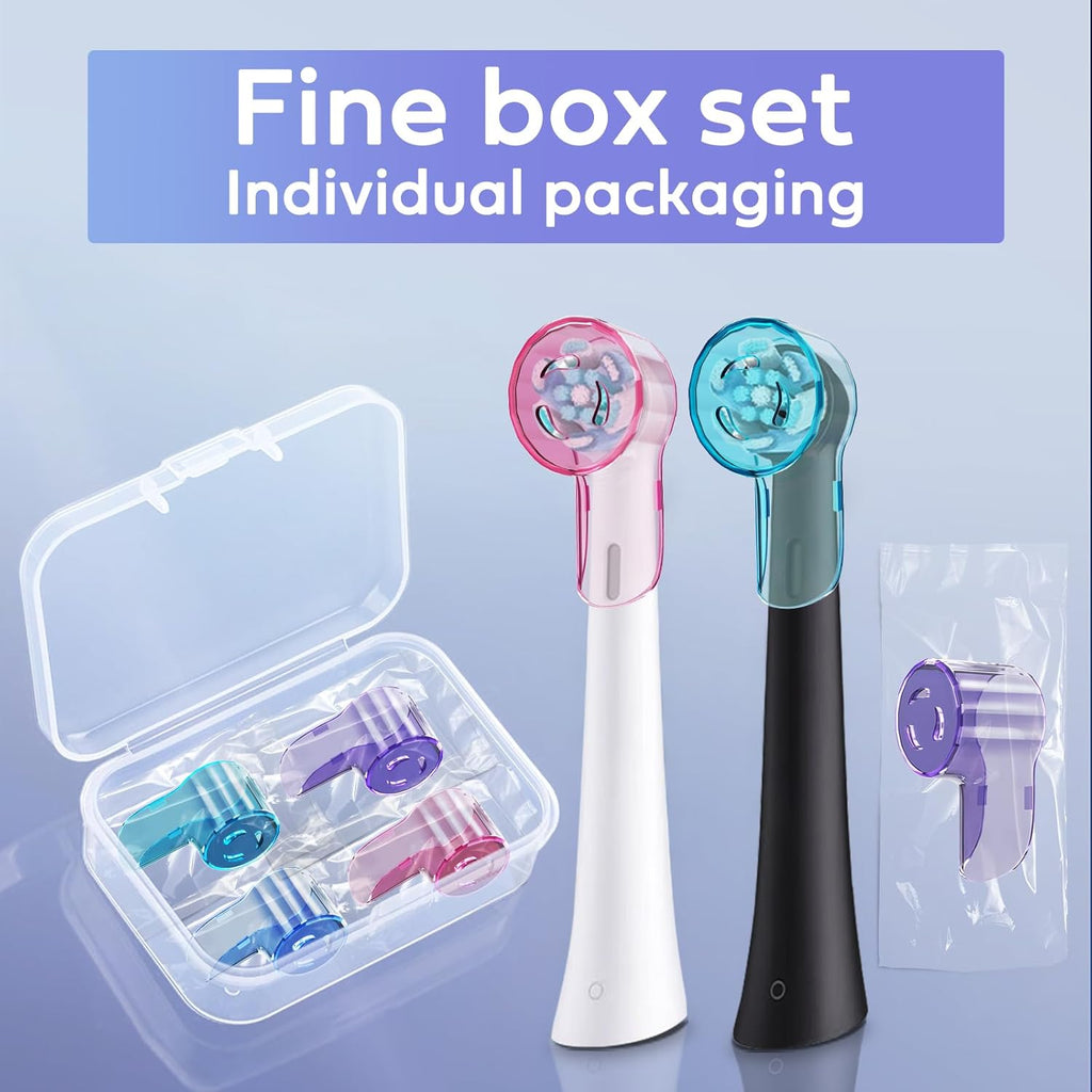 Toothbrush Head Covers for Oral B iO Toothbrush Heads, Toothbrush Caps Suitable for Oral B Round Electric Toothbrush Head, iO Brush Head Covers for Travel & Home (4 Pcs, Colourful)