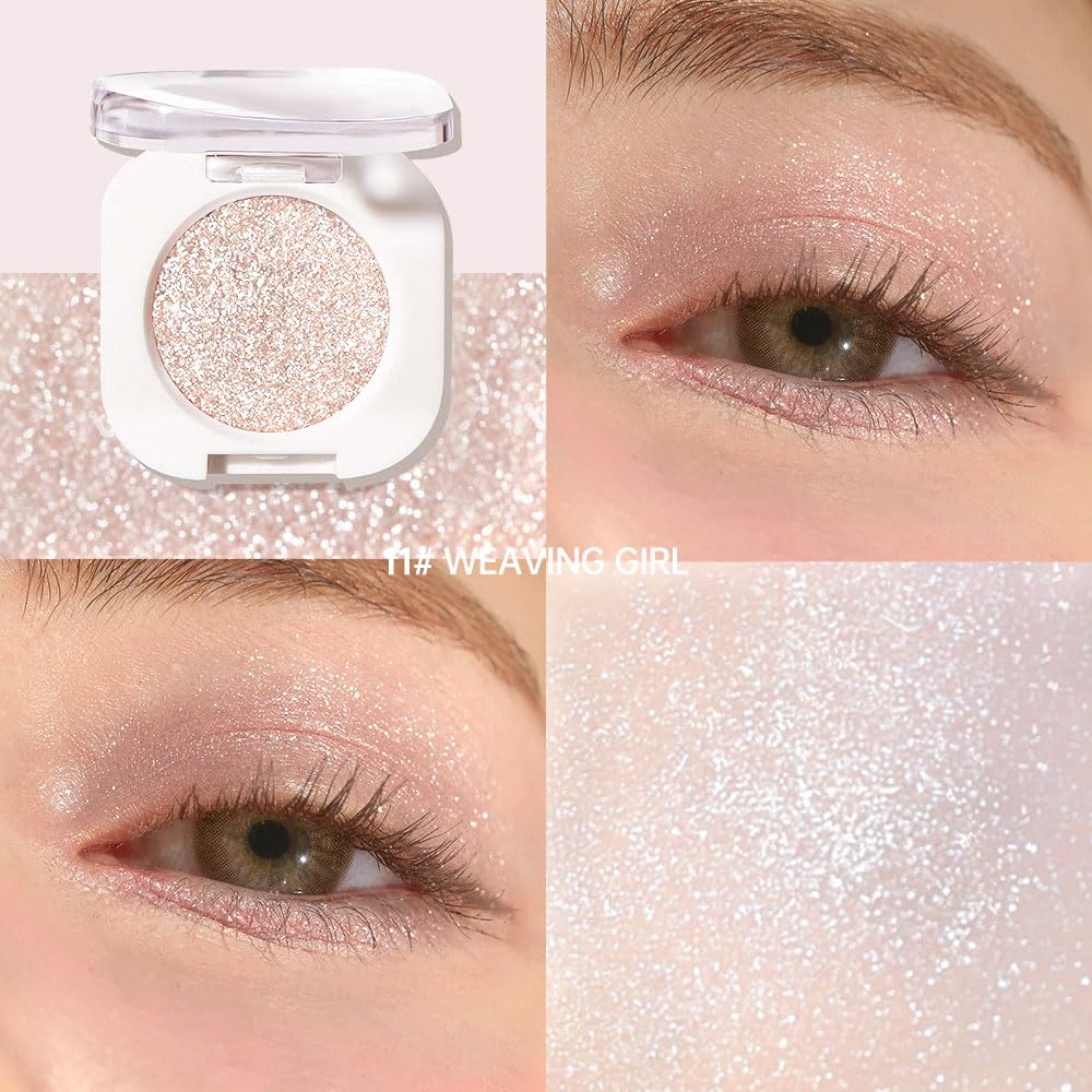 Pearlescent mini Eyeshadow Highly Pigmented Blend Matte & Shimmer EyeShadow,Cream Moisturizing Waterproof&Long Lasting Eye Makeup Natural Luminous Makeup Look (B11, 1 Count (Pack of 1))