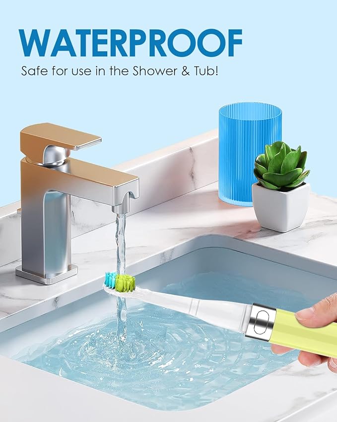 Voom Sonic Go 1 Series Travel Electric Toothbrush | Travel Toothbrushes - Battery Operated Toothbrush for Adults & Kids, Dentist Recommended Toothbrush, Portable w/ 2 Minute Timer (Yellow)