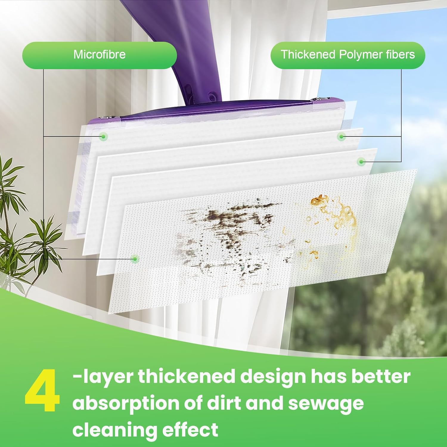 42 Count Disposable for Swiffer Wet Pads Refill Replacement for Swiffer WetJet Spray Mop, Extra Strong Dirt Locking and Water Absorbent, Powerful Stain Removal