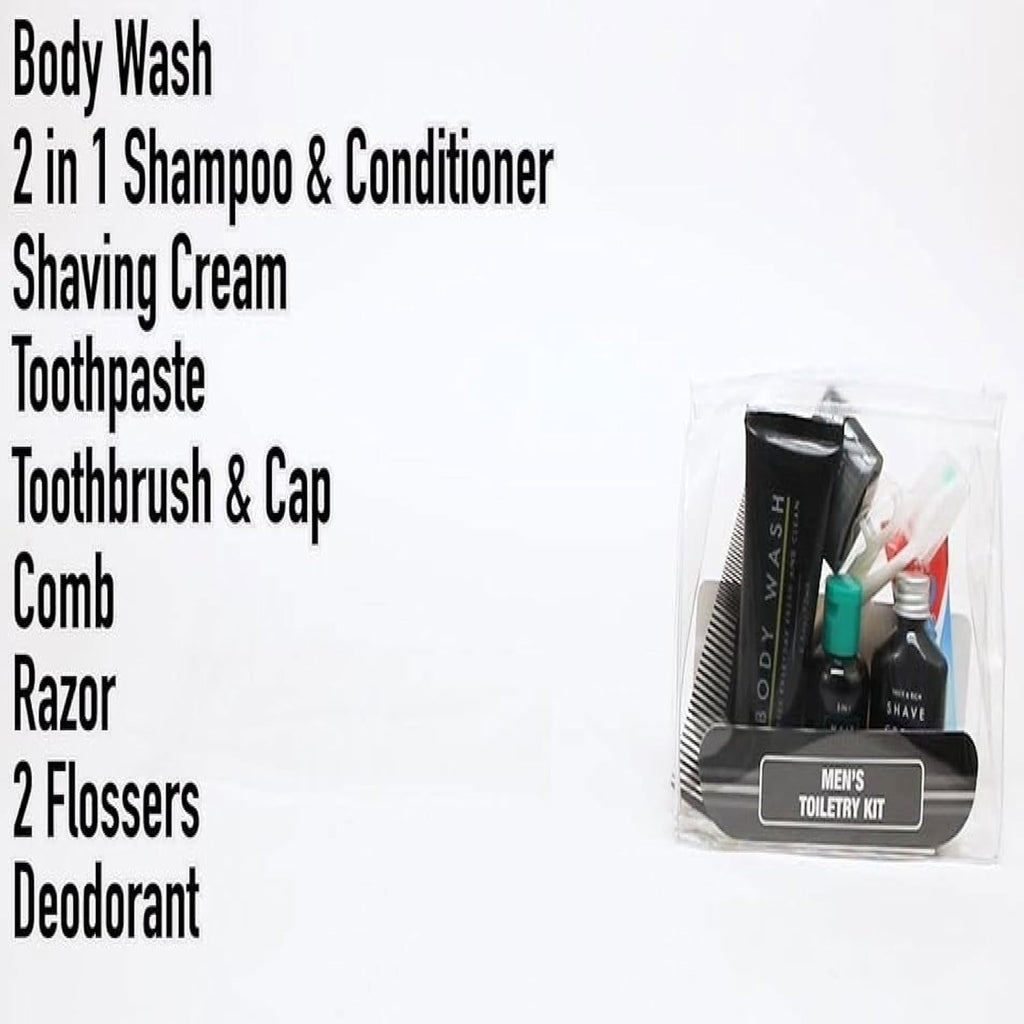 25 Pack of Homeless Care Package Supplies Bulk Summer Hygiene Travel Kits for Men, 13 Piece Travel Size Toiletries, Summer Homeless Essentials Supplies in Bulk