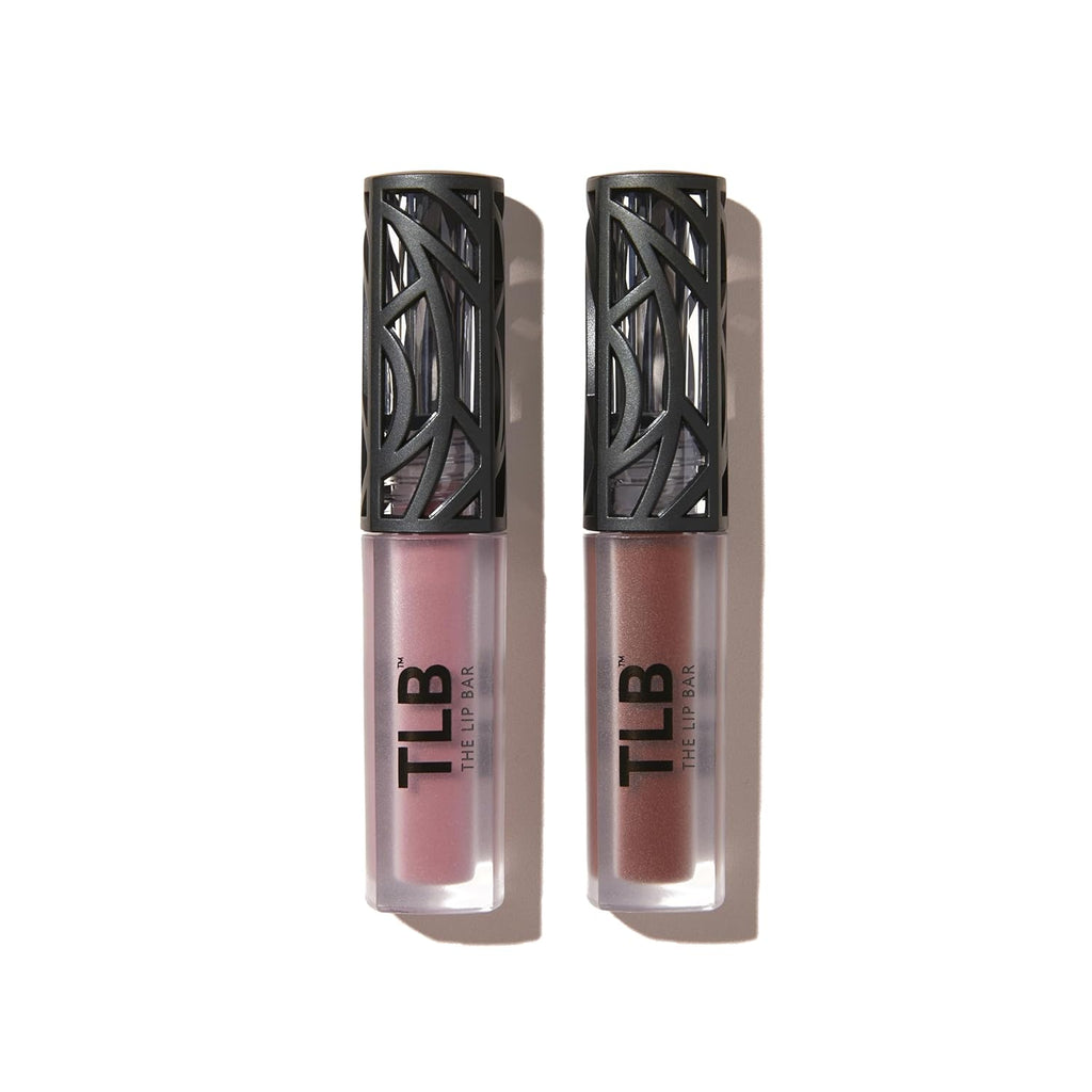 The Lip Bar - Nonstop Liquid Matte Lipstick Mini 2-Pack, Curlfriend (Mauve Pink) + Savage (Chocolate Red-Brown) - High Pigment - One Swipe - Long Lasting - Jojoba Oil & Vitamin E - Vegan - .24 fl oz