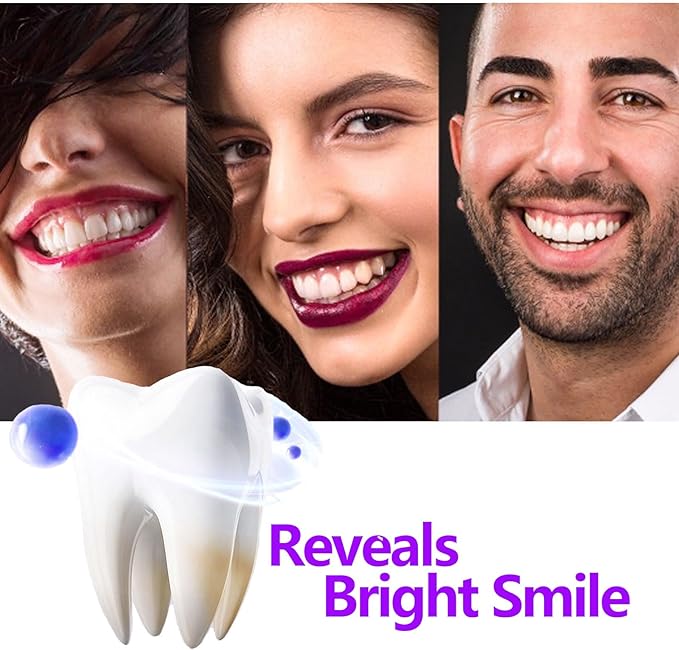 Purple Toothpaste Tabets for Color Corrector, Teeth Whitening, Fresh Breath, Remineralizing Travel Toothpaste Tabs, Enamel-Safe, Fluoride & Plastic Free, 60 Count