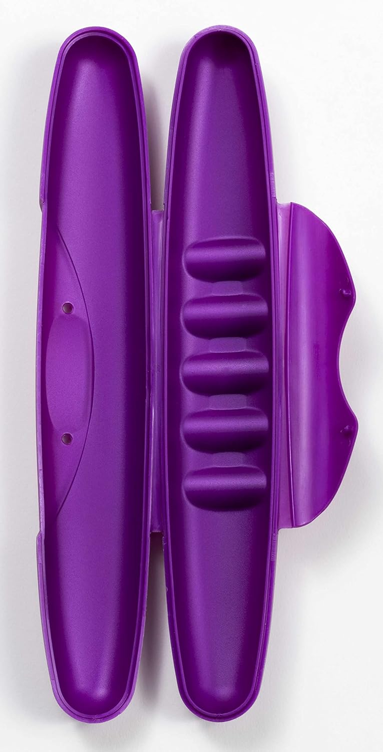 RADIUS Toothbrush Portable Travel Case Kit Standard Toothbrush Soap Razor Case Storage Box for Travel BPA Free 3 Count - Amethyst Purple