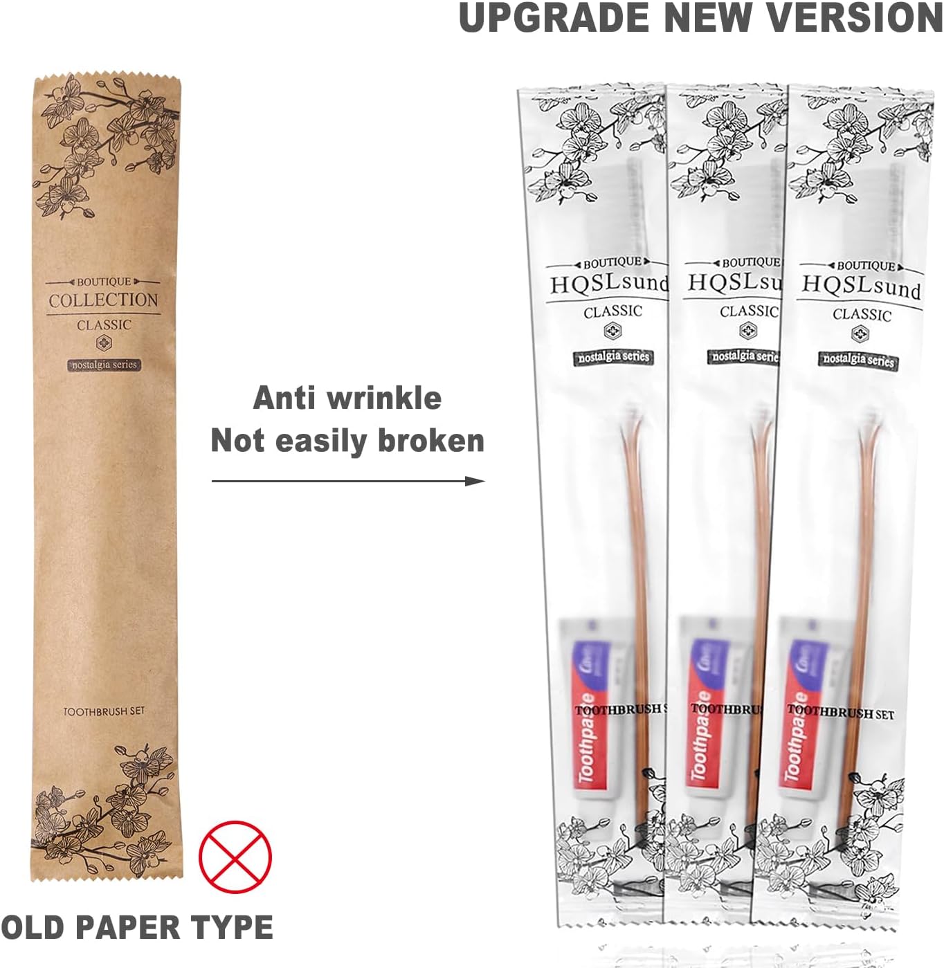 20 pcs Disposable Toothbrush with Toothpaste Bulk Individually Wrapped, Travel Toothbrush Kit, Hotel Toothbrushes Bulk for Airbnb,Shelter/Wedding/Nursing Home/Charity/Homeless, Gold