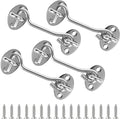 4" Silver Stainless Steel Gate Latch, Barn Door Lock with Screws, Privacy Hook for Inside Door, Fence, Window, 4 PCS
