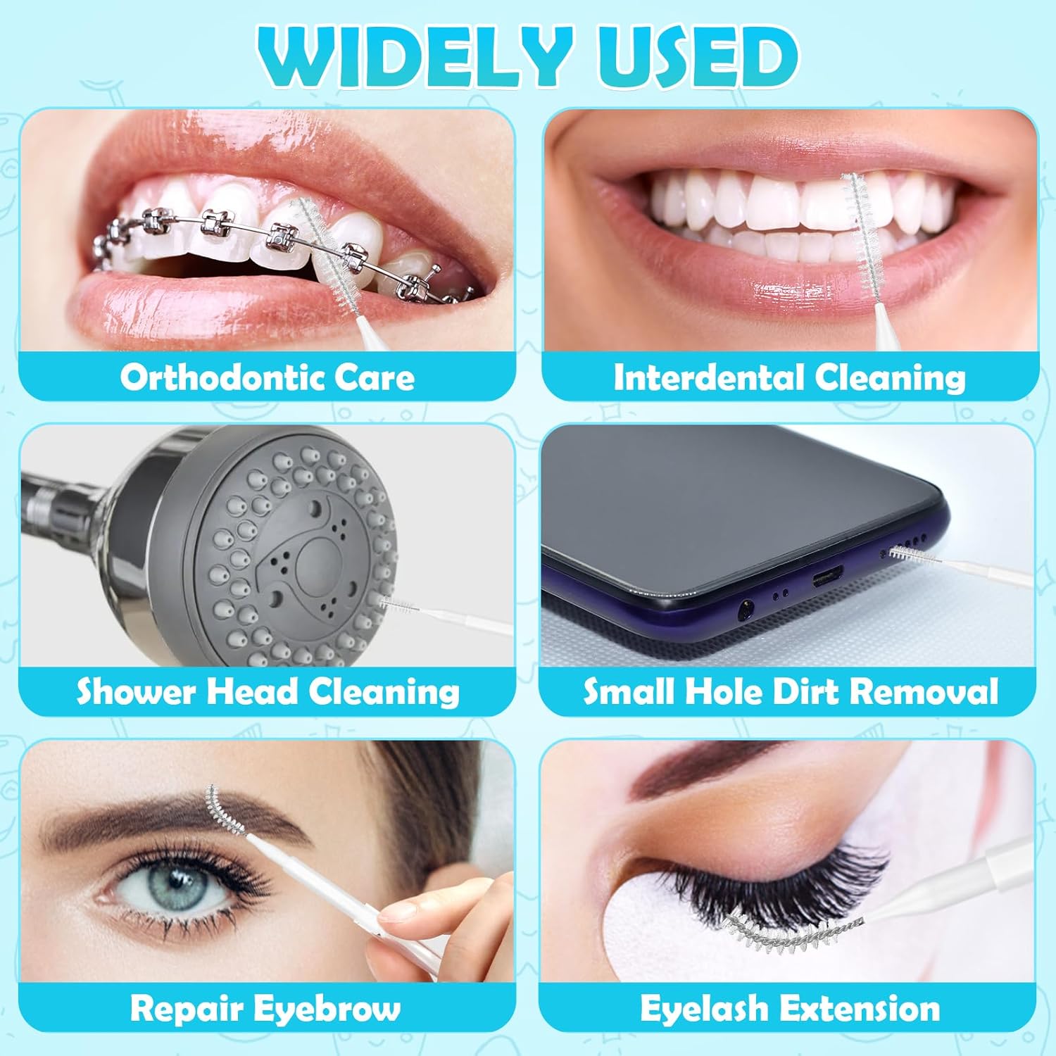 120 Pieces Interdental Brushes, Braces Brush Cleaner Orthodontic Flossers Toothpicks Floss Picks for Braces Kit for Teeth Cleaning Tools Spiral Dental Brush Head for Efficient Oral Care White