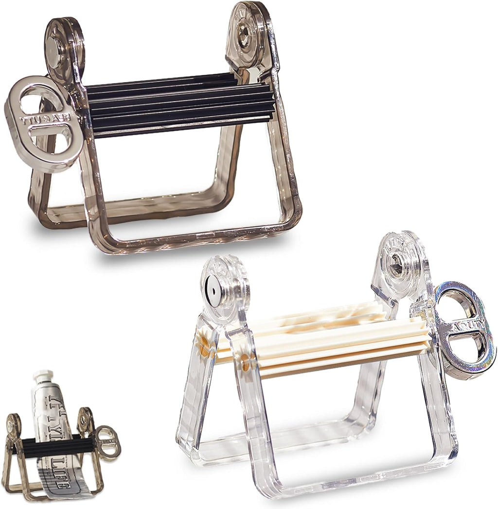 2-Pack Plastic Tube Squeezer Roller – Durable Tube Wringer for Paint, Toothpaste, Hair Color – Perfect for Artists, Salons & DIY (Black and White)