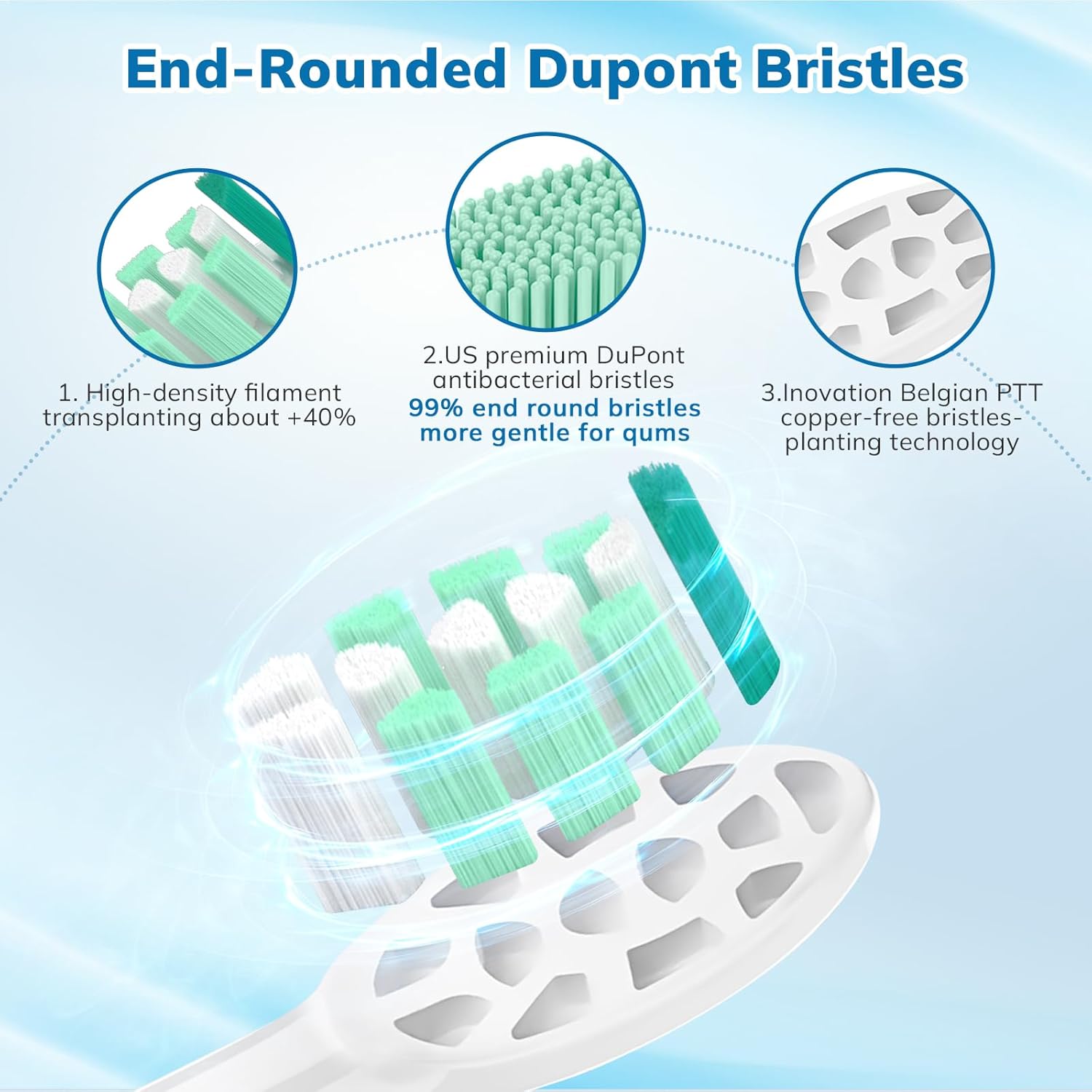 Replacement Toothbrush Heads Compatible with Philips Sonicare：16 Pack Soft Replacement Electric Brush Head for 4100 5100 6100 HX9023/65 W Optimal Control Snap-on System（B&W）