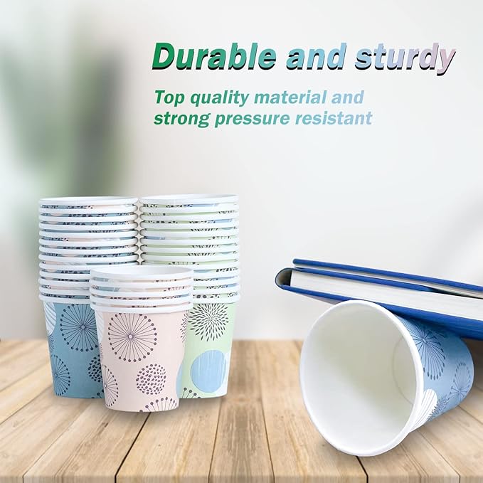 [300 Pack 3 oz Paper Cups, Disposable Bathroom Cups, Small Mouthwash Cups, Mini Paper Cups 3 Ounce for Bathroom