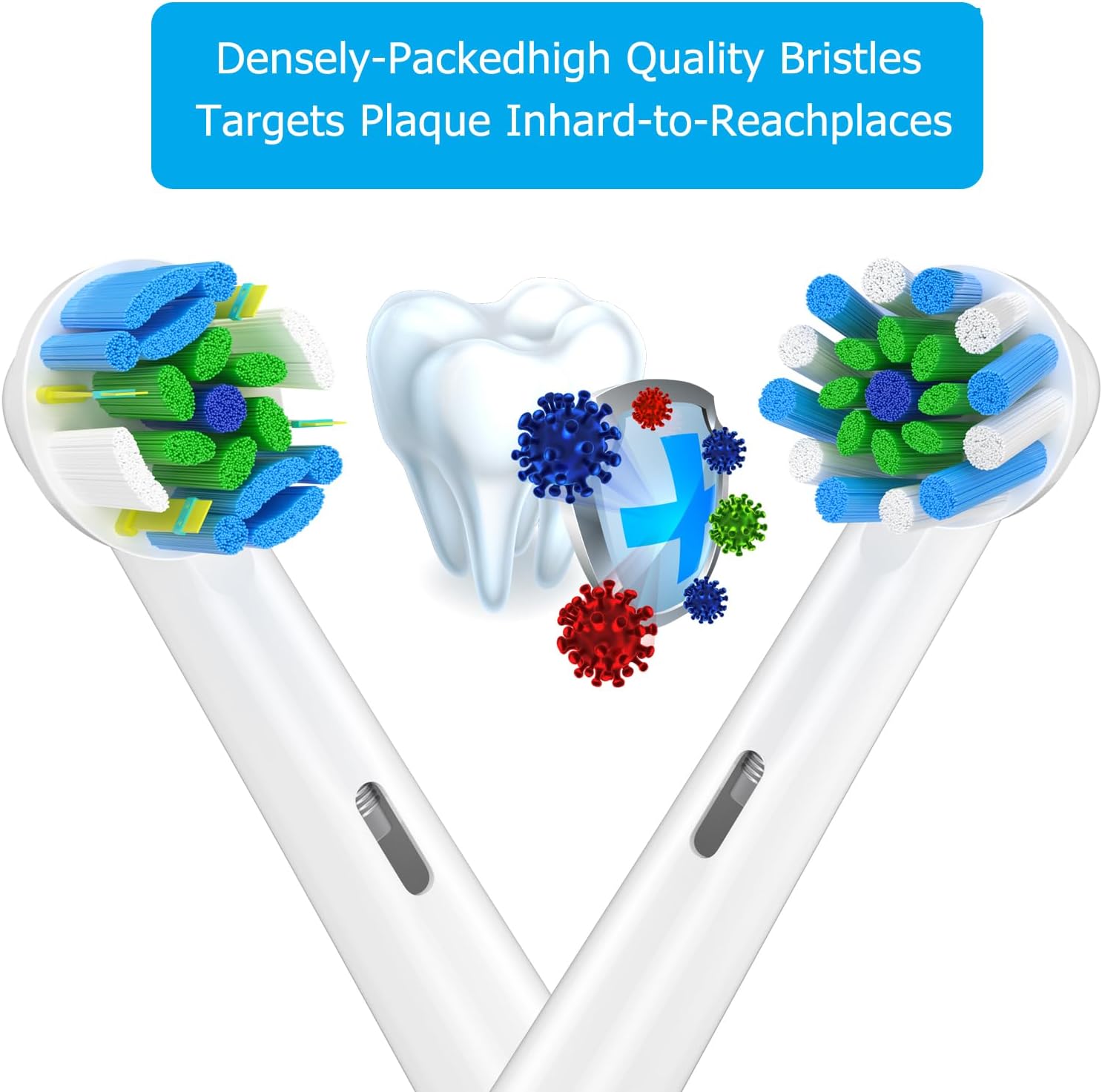 Replacement Toothbrush Heads Compatible with Braun Oral b 7000/Pro 1000/9600/ 5000/3000/8000/ and Smart Electric Toothbrush, 16 Pcs (White)