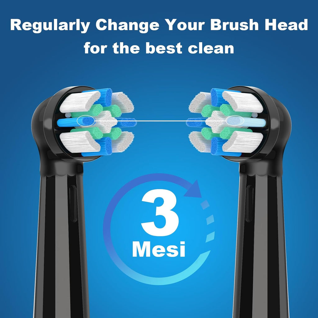 12 Pack iO Replacement Heads Compatible with Oral B iO, for Oral B iO 2/3/4/5/6/7/8/9/10 Series Toothbrushes, Medium Bristles, Soft Yet Effective, Black/White