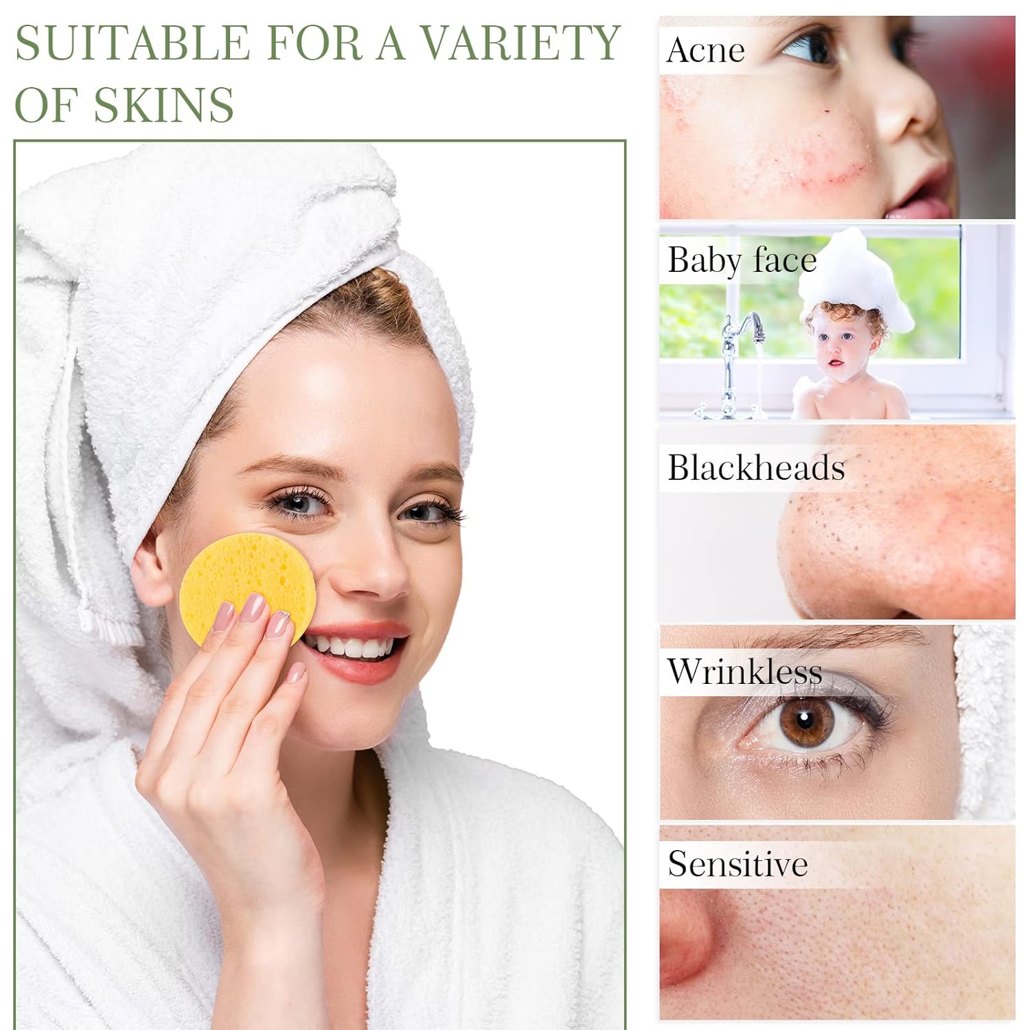 120 Pcs Compressed Facial Sponges Natural Face Exfoliator Disposable Face Sponges for Cleansing Round Soft Facial Scrubber Pads with Storage Container for Makeup Removal Esthetician Supplies Travel