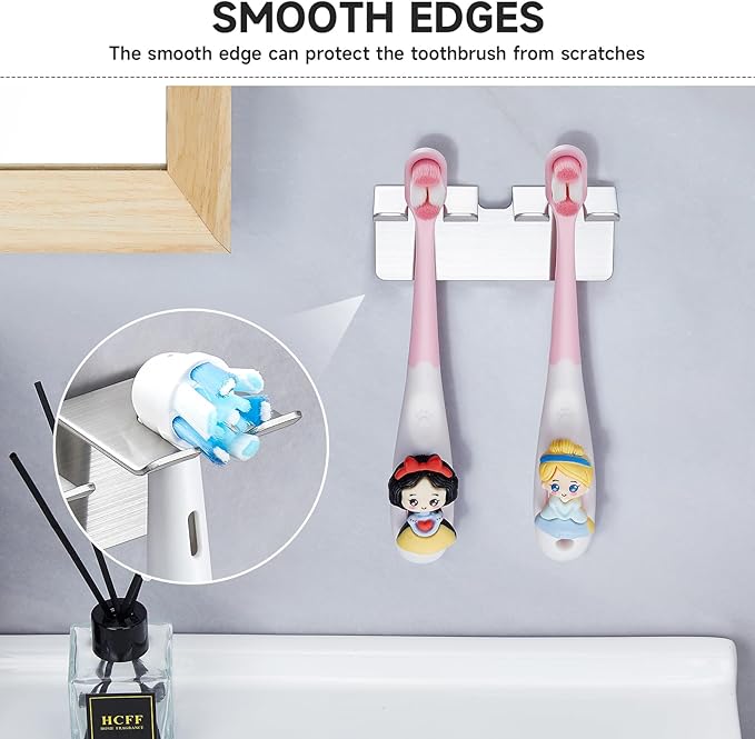 Toothbrush Holders, Electric Toothbrush Head Holder Wall Mounted, Stainless Steel Toothbrush Holder Toothbrush Organizer, Self Adhesive Tooth Brushing Holder, Razor Holder for Bathroom