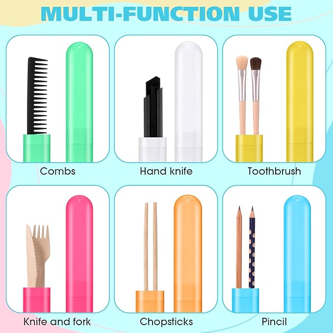 LemonRoad 20 Sets Travel Toothbrush Sets Disposable Toothbrush with Individual Portable Case Individually Wrapped Tooth Brush with Cases for Homeless Supplies Travel Camping Hotel(Candy)