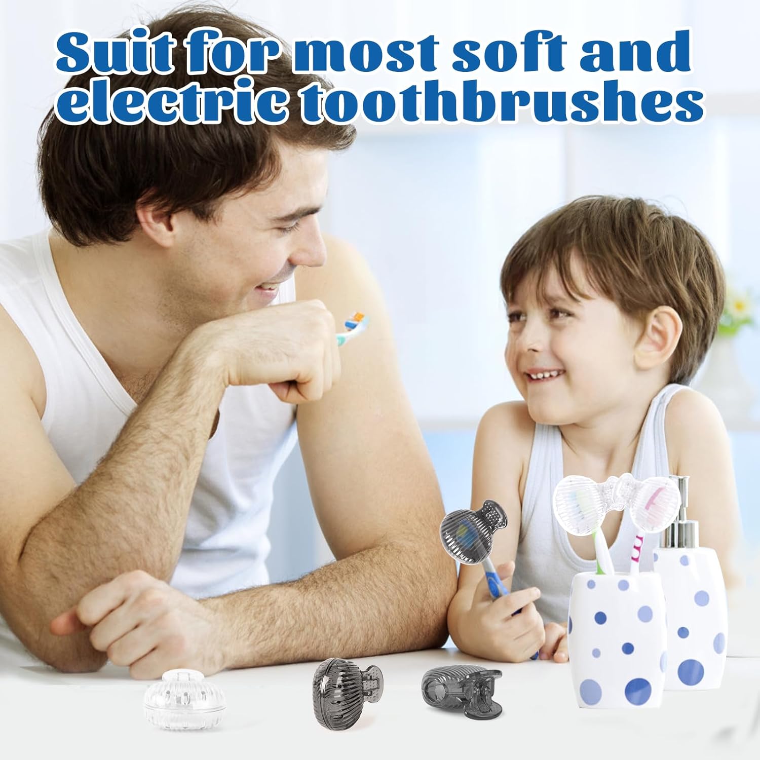 UCEC 6 Pack Travel Toothbrush Head Covers, Toothbrush Cover Cap Plastic Clip, Tooth Brush Cover for Travel, Camping, Bathroom, School, Business