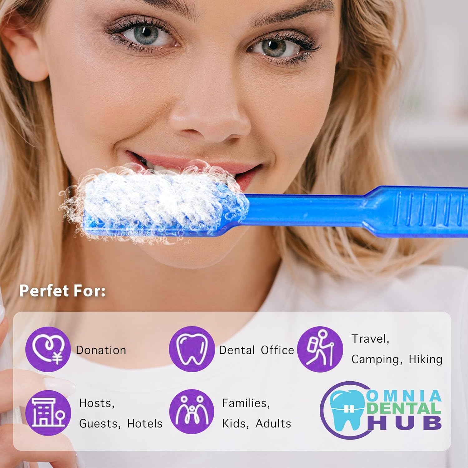 200 PCs Disposable Prepasted Toothbrushes by Omnia ONE | Convenient, Ready-to-Use, Hygienic – Perfect for Travel, Dental Offices, and On-The-Go Oral Care