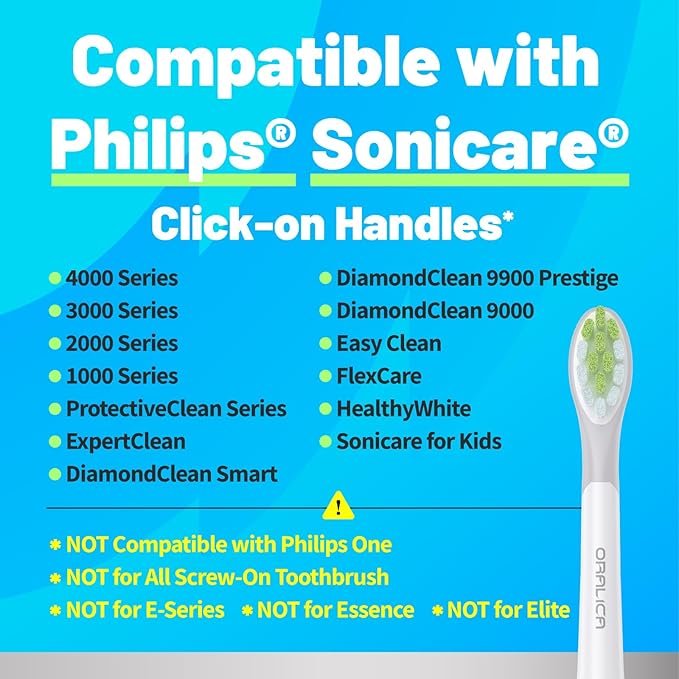 Japanese Brand Whitening Replacement Toothbrush Heads, Compatible with Philips Sonicare Click-on Handles, 4 Pack, Medium, with Tongue Cleaner (CA668, White)