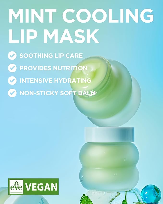 TOCOBO Mint Cooling Lip Mask – Korean Overnight Lip Treatment with Apple Mint, Tea Tree & Olive Oil – Soothing, Hydrating, Refreshing Balm – Soft Melting Texture, Fresh Herb Scent, 0.5 oz.