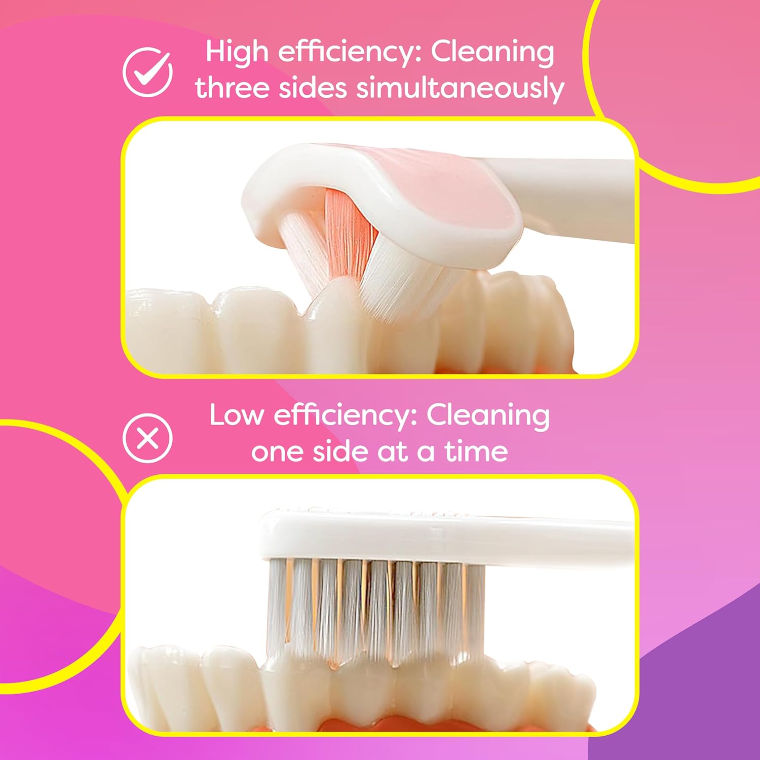 Trueocity Extra Soft Toddler Toothbrush, Toddler Toothbrushes 1-2 1-3 2-4, Toothhugger High Efficient 3 Sides Baby Toothbrush 12 Months and Up, Infant Training Brush, Sensory Oral Care Set (3 Pack)