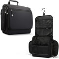 VENTURE 4TH Hanging Travel Toiletry Bag for Women & Men - Travel Organizer with Expandable Compartments & Removable Clear Pouch for Toiletries (Black)
