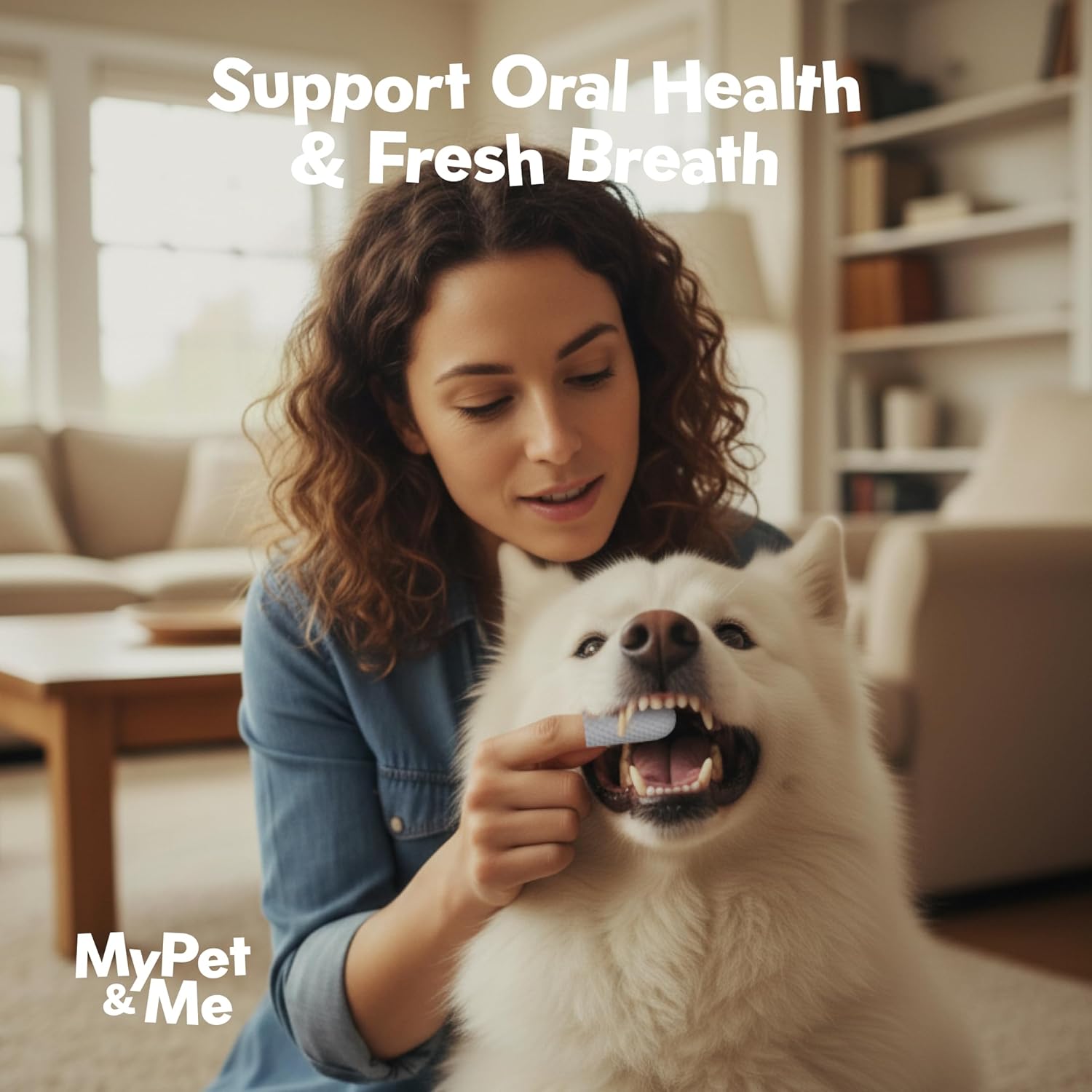 My Pet & Me Dog & Cat Finger Toothbrush Wipes – 50 Ct | Disposable Dental Wipes for Pets | Gentle, No-Rinse Oral Cleaning Gloves for Easy Teeth Care