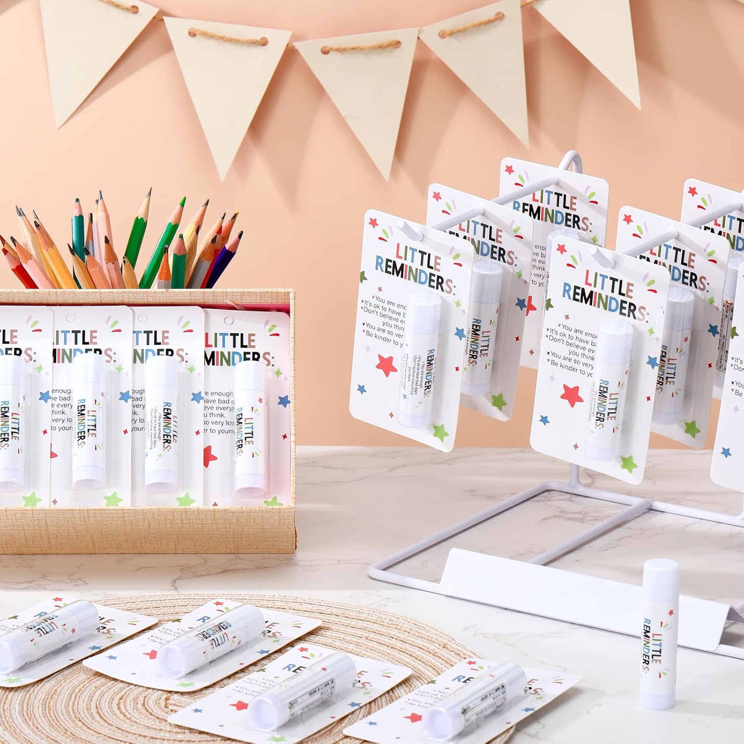 30 Pack Christmas Employee Appreciation Gift Lip Balms Bulk Staff Teacher Team Volunteer Thank You Gift Thanksgiving Christmas Appreciation Party Favor for Women Men(Little Reminders,Colorful)