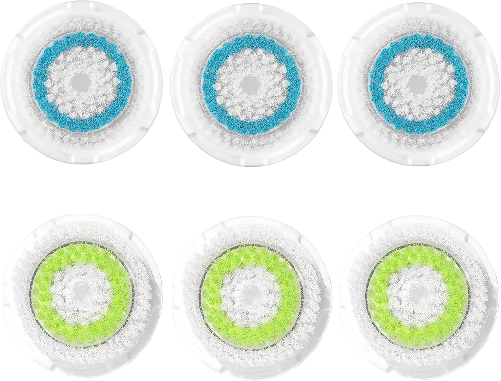 Facial Cleansing Brush Heads,Face Brush Head Replacements Compatible with Clarisonic Mia 1, Mia 2, Mia Fit, Alpha Fit, Smart Profile Uplift,Deep Pore and Sensitive（6 Pack）