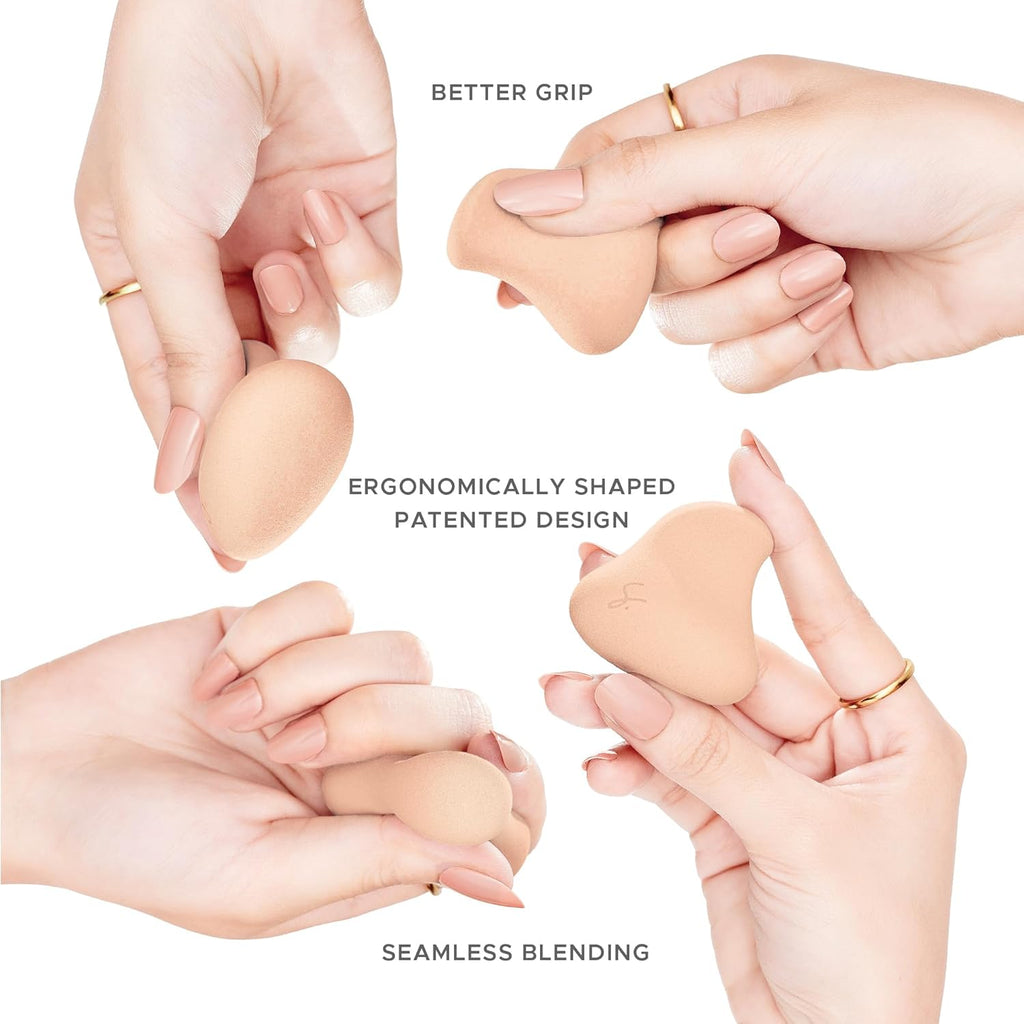 Original Beauty Blender Makeup Sponge Applicator for Powder, Cream & Liquid, Beauty Tools Puff, Streak Free Application, Vegan, Cruelty Free Made in USA, Peach (3 Pieces)