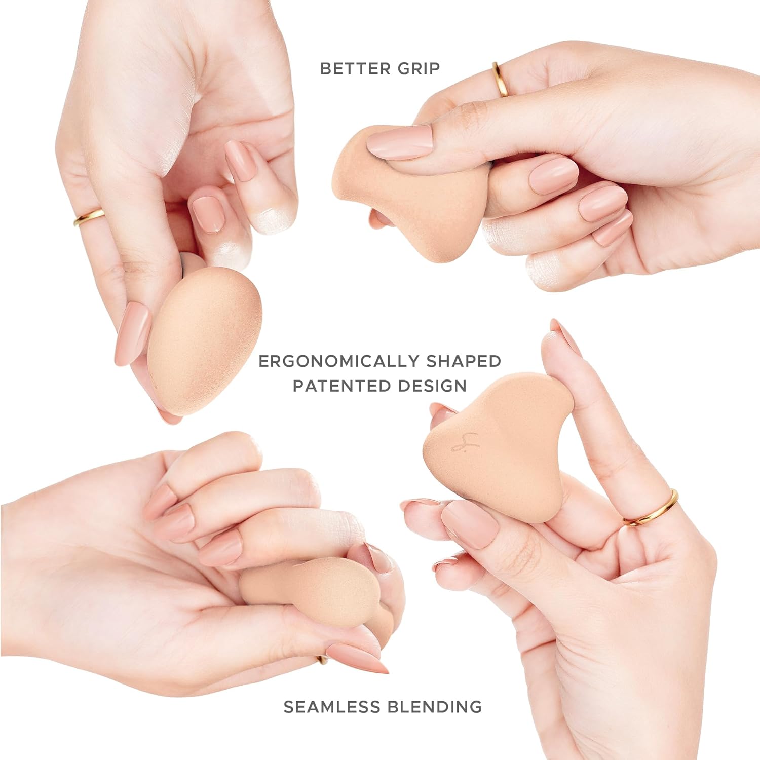 Original Beauty Blender Makeup Sponge Applicator for Powder, Cream & Liquid, Beauty Tools Puff, Streak Free Application, Vegan, Cruelty Free Made in USA, Peach (3 Pieces)