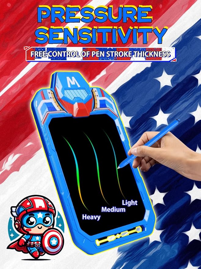 LCD Writing Tablet for Kids 10 Inch Mech Iron Hero for Toddler 3 4 5 6 7 8 - Paint, Doodle Board, Drawing Pad - Travel Toys, Road Trip Car Activities, Birthday Christmas Gift Boys & Man