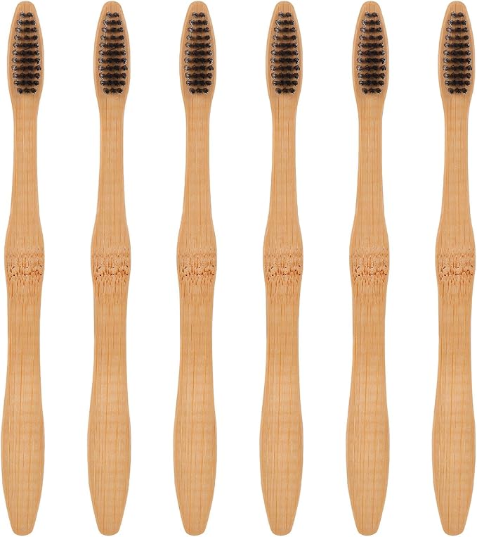 20 Pcs Biodegradable Natural Toothbrushes for Adults Soft Bristles with Comfortable Handle Oral