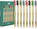 Bamboo Toothbrushes, Medium Bristles BPA-Free Bristles Toothbrushes for Adults - Eco-Friendly, Natural Wooden Toothbrush 8 Pack
