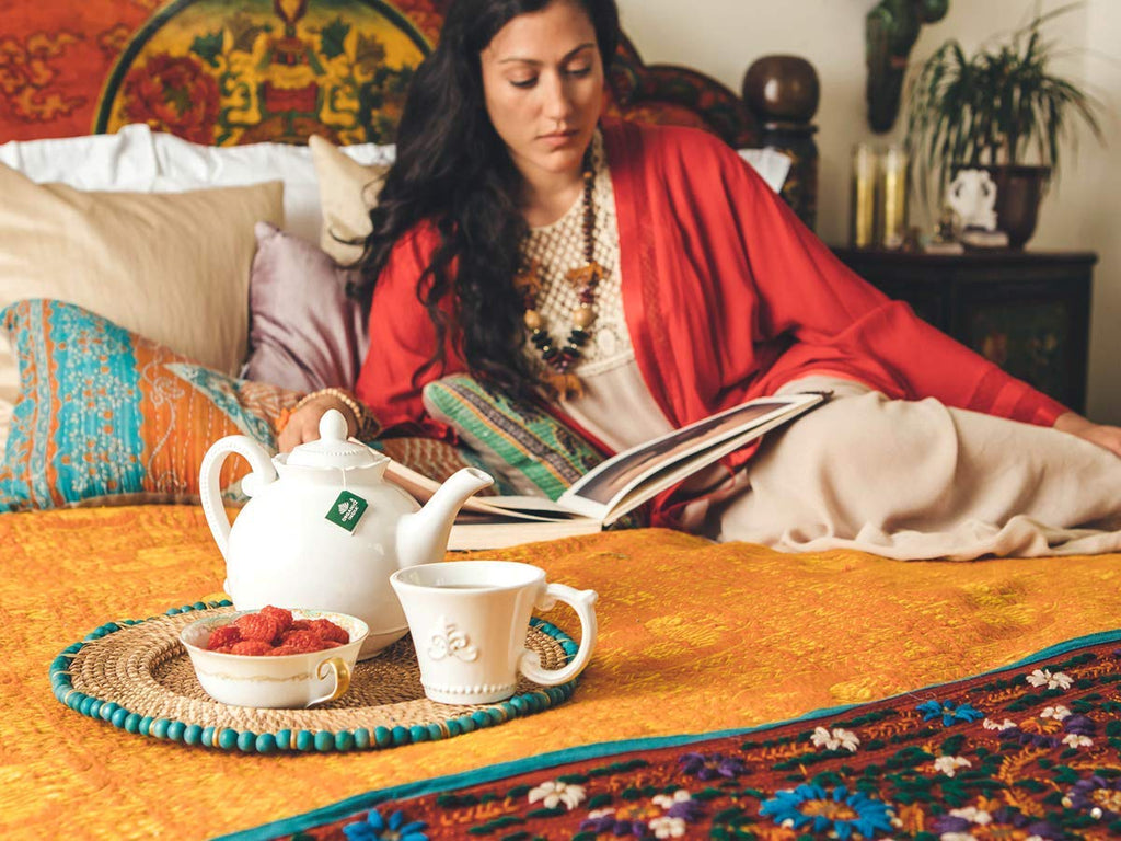 ORGANIC INDIA Tulsi Peppermint Tea - Caffeine Free Herbal Mint Tea - Stress Relieving Holy Basil, Immune Support, Aids Digestion, Vegan, USDA Certified Organic, Fairtrade - 18 Infusion Bags, 6 Pack