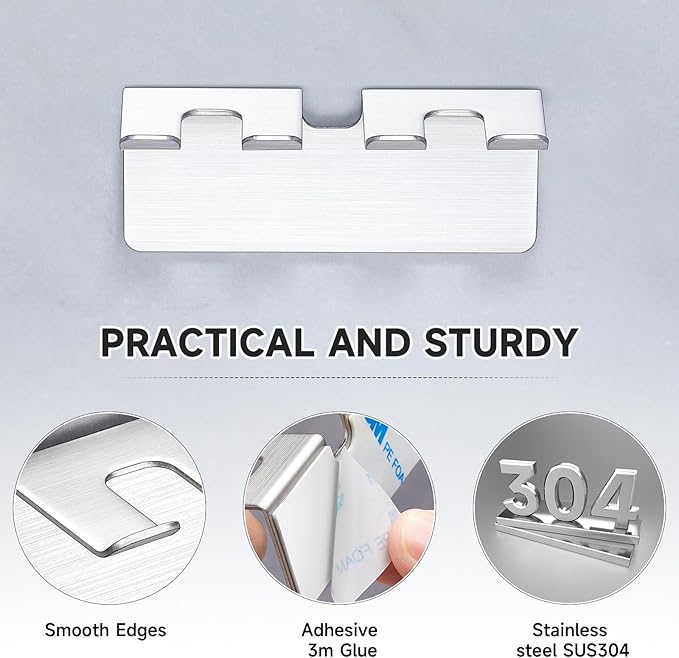 Toothbrush Holders, Electric Toothbrush Head Holder Wall Mounted, Stainless Steel Toothbrush Holder Toothbrush Organizer, Self Adhesive Tooth Brushing Holder, Razor Holder for Bathroom