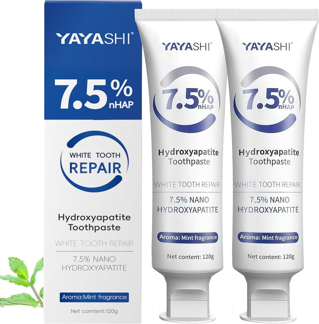 Set 2-Pack Hydroxyapatite Toothpastes for Enamel Protection and Tooth Strengthening, Gentle Mint, Fresh Breath, Daily Use for Oral Health (Gentle Mint)