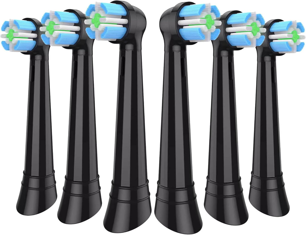 IO Replacement Brush Heads Compatible with Oral B iO Series 2-10 Electric Toothbrushes (Black, 6 PCS)
