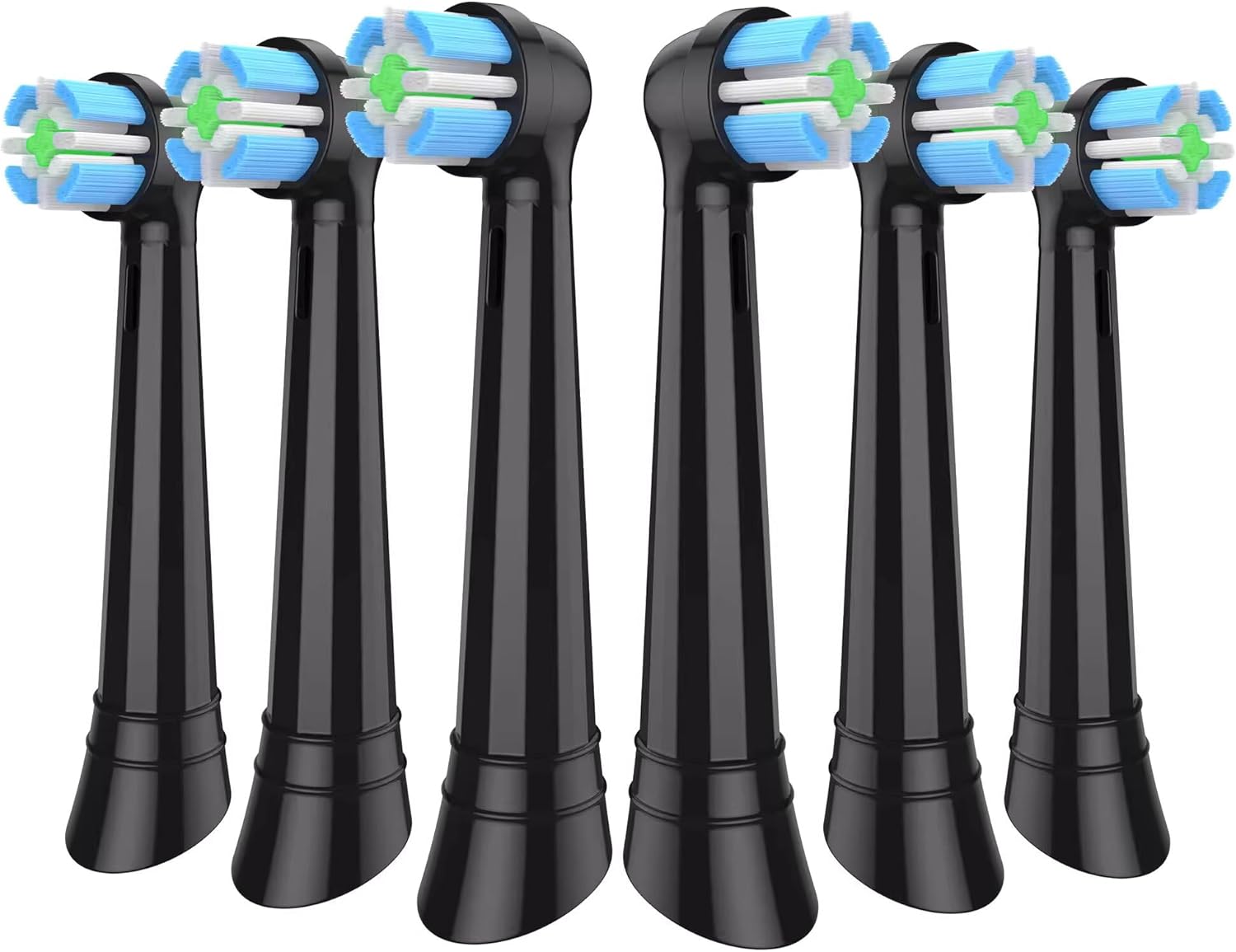 IO Replacement Brush Heads Compatible with Oral B iO Series 2-10 Electric Toothbrushes (Black, 6 PCS)