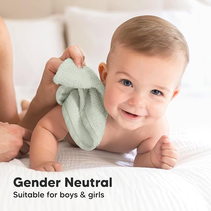 6-Pack Baby Washcloths - Soft Absorbent Viscose from Bamboo Wash Cloths for Babies, Kids, Toddlers, Infant, Newborn Bath Towels, Gentle on Sensitive Skin, 10x10 Reusable Face Towels (Dove)