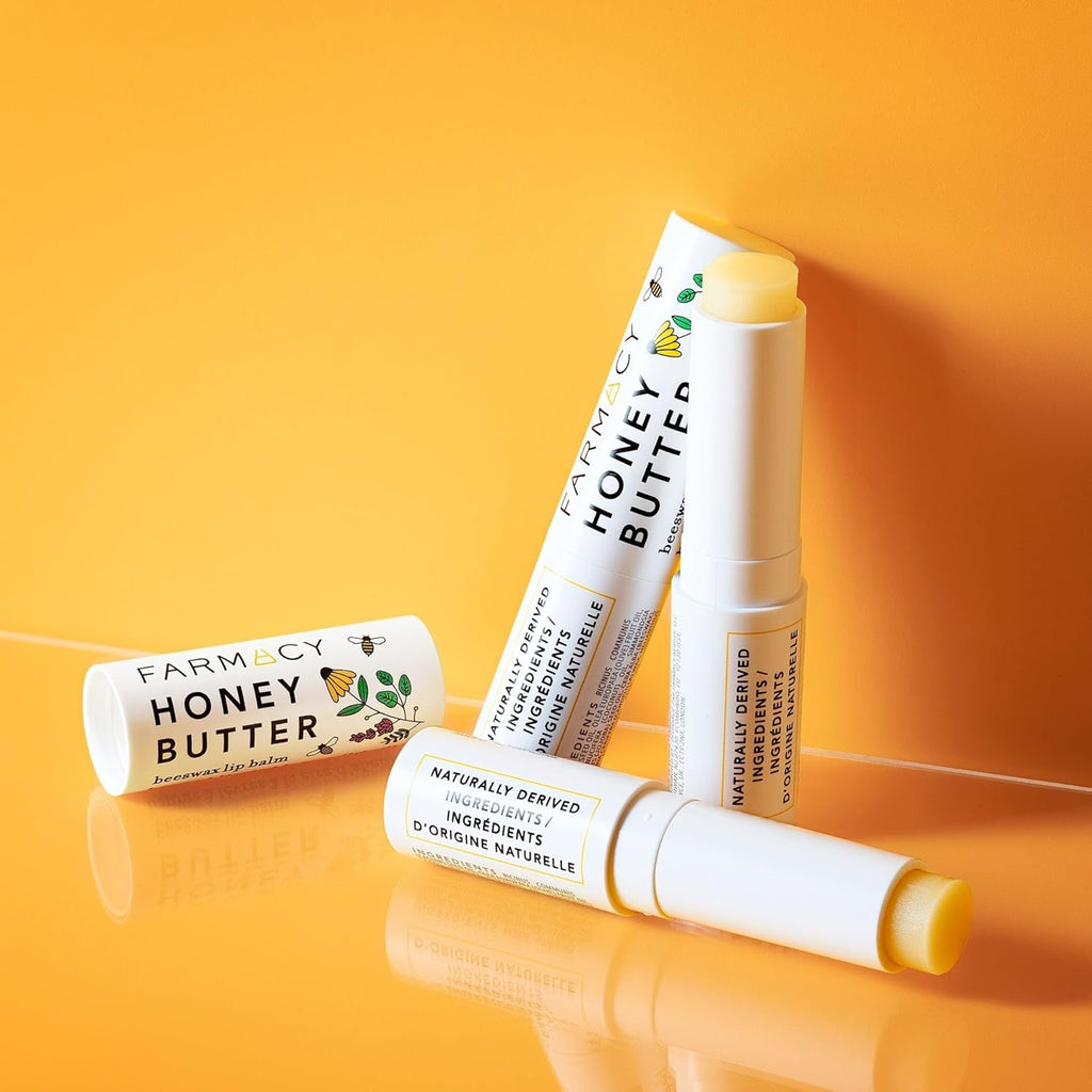 Farmacy Beeswax Lip Balm - Honey Butter Moisturizing Lip Care Enriched with Cupuaçu & Cocoa Butters, Proprietary Honey Blend and Vitamin E to Nourish, Soften & Heal (3.4g)