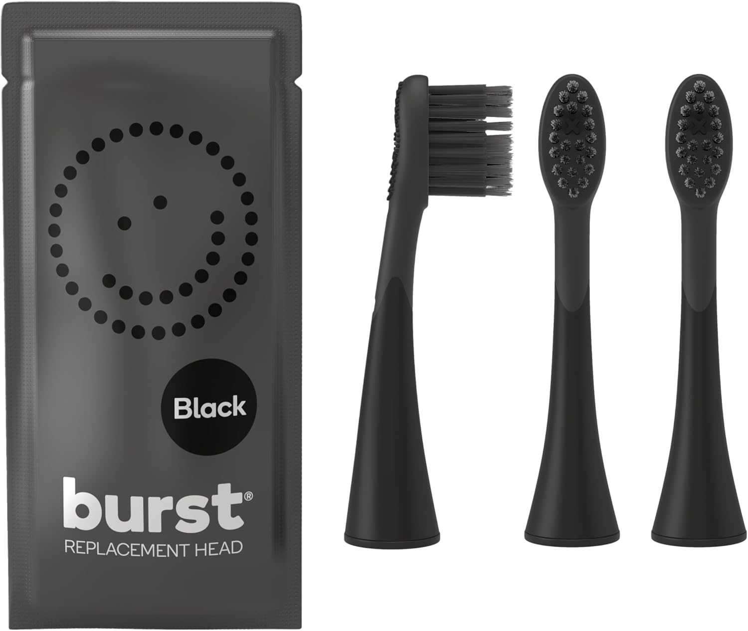 BURST Genuine Replacement Heads for Original Sonic Electric Toothbrush (Black/3 Pack) | Ultra Soft Bristles for a Deep Clean | Stain & Plaque Removal