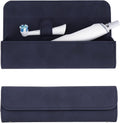 Travel Electric Toothbrush Case, Portable Containers Toothbrush Holder Storage Box, PU Toothbrush Travel Case Compatible with Oral-b Pro 1500 8000, Philips 4100, 5100 6100, 9900 (Dark Blue 2Pack)